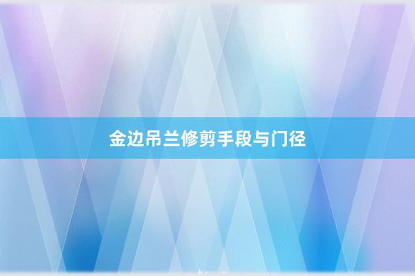 金边吊兰修剪手段与门径